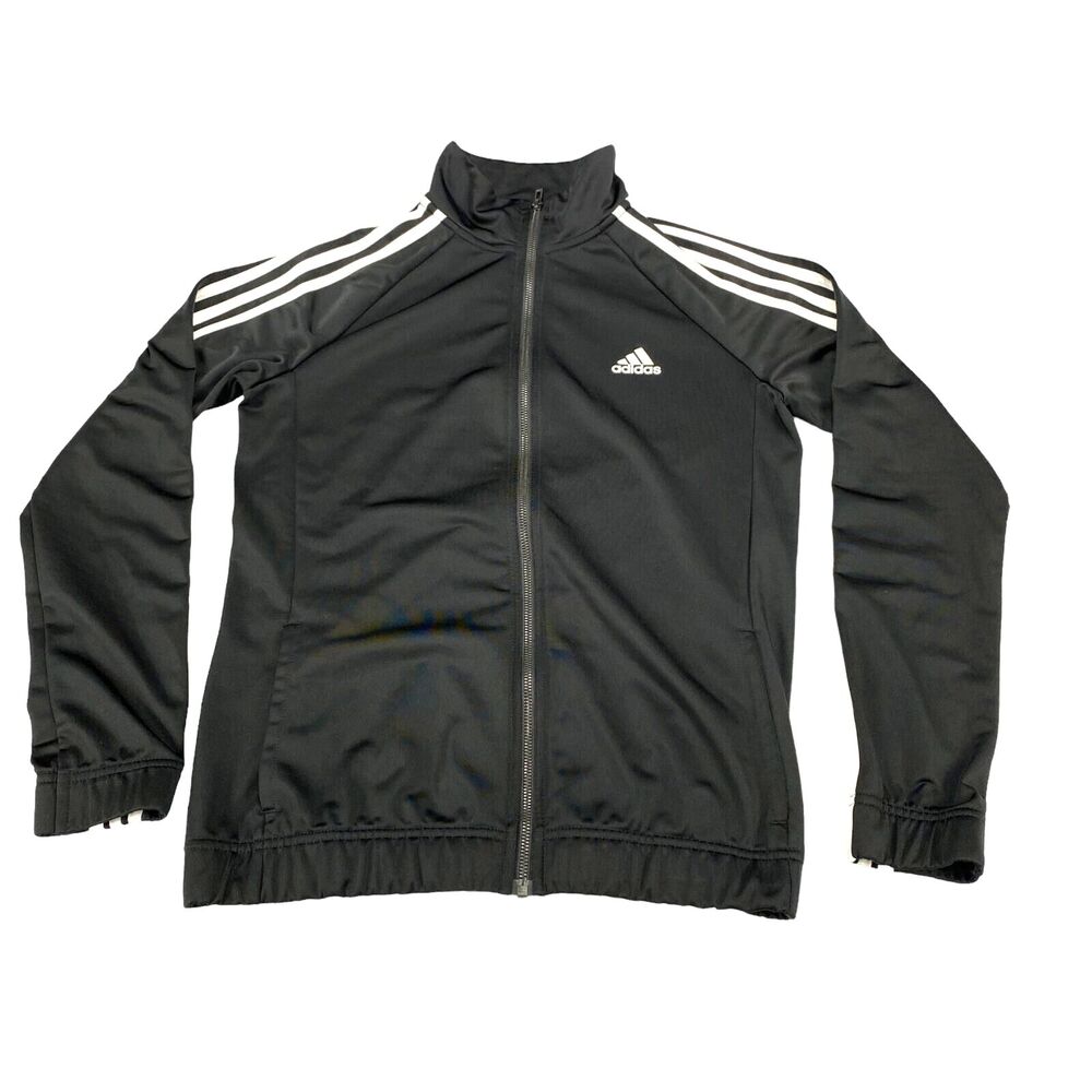 adidas‎ Track Jacket Womens Medium Black Long Sleeve Full Zipper
